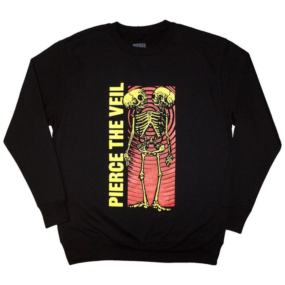 Pierce The Veil Unisex Adult Wavy Skeleton Sweatshirt / Black